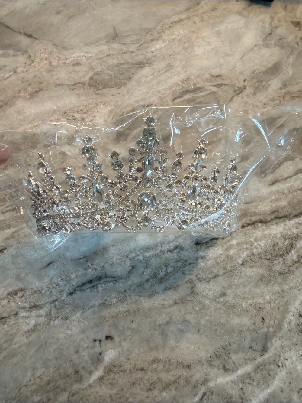 Silver Crystal Rhinestone Queen Tiara Crown Bridal Prom Pageant Wedding 3.25” Ta